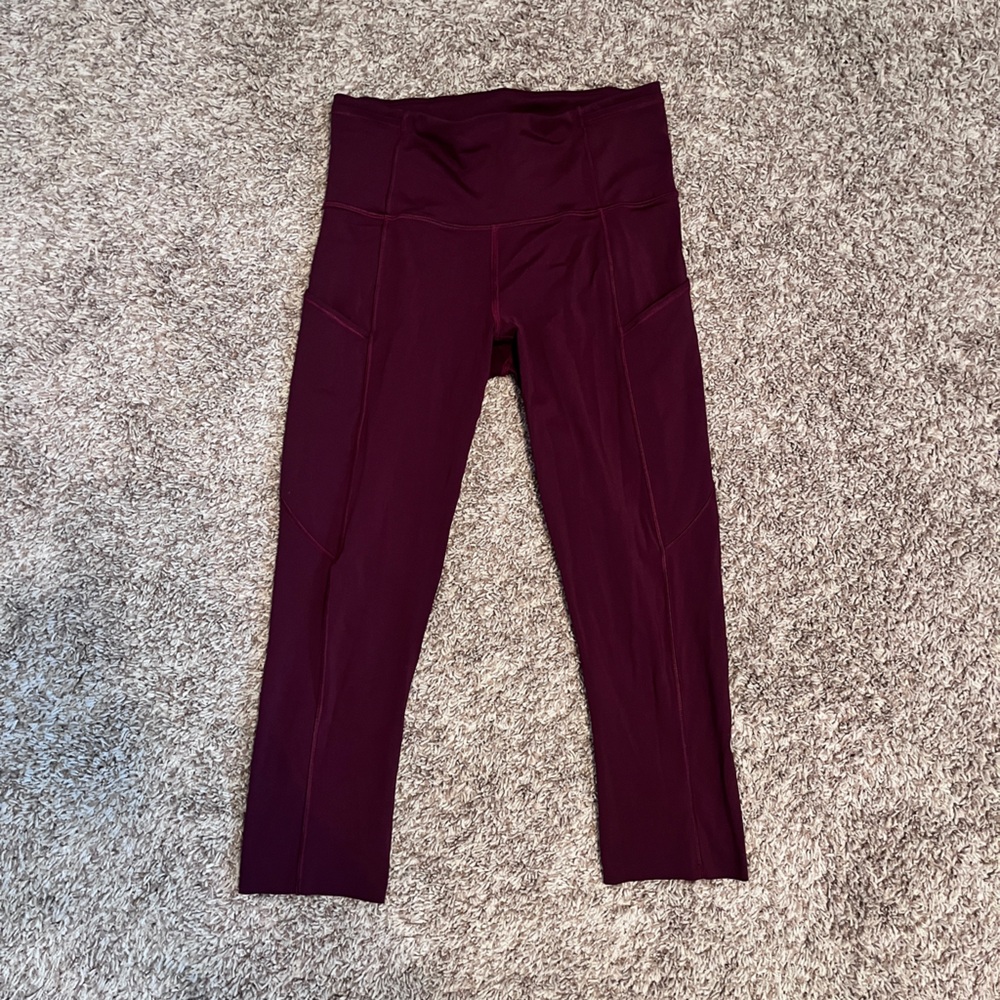 Lululemon Fast Free High-Rise Legging Crop 19" NWOT Sz 4 Cassis Red Maroon Nulux